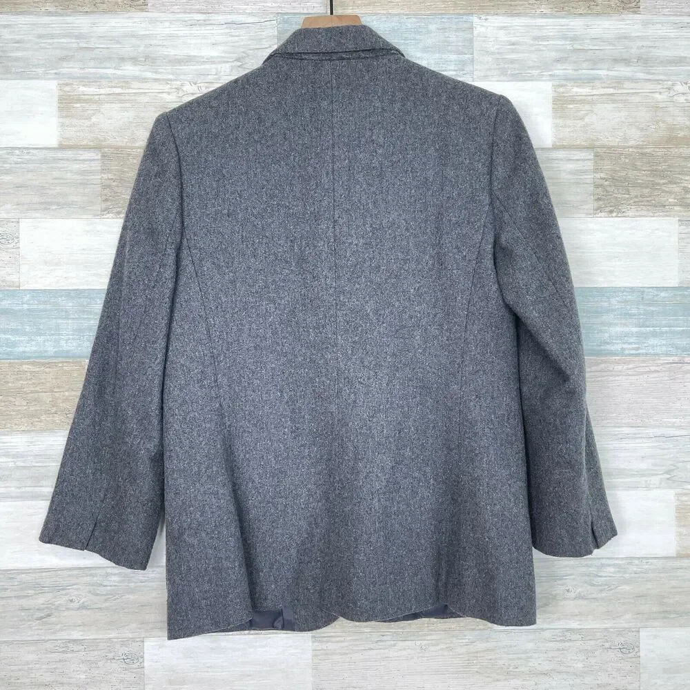 Sears Roebuck Vintage Tweed Blazer Gray Wool Blend Classic Fashion Womens 10